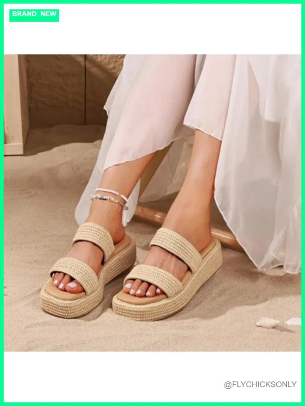 Raffia Wedge Espadrille Platform Sandals